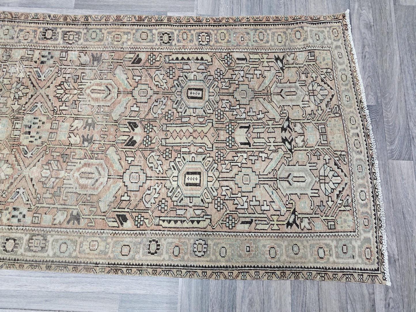 4x14 Wide Oushak Runner Rug/ Large Runner Rug/ Vintage Turkish Runner Rug/ Wide Hallway Runner /3.60x14.35 feet