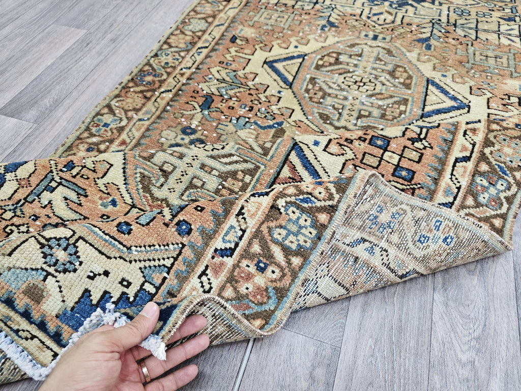 Hand Knotted Wool Runner Rug: 3x12 ft Vintage Persian Design