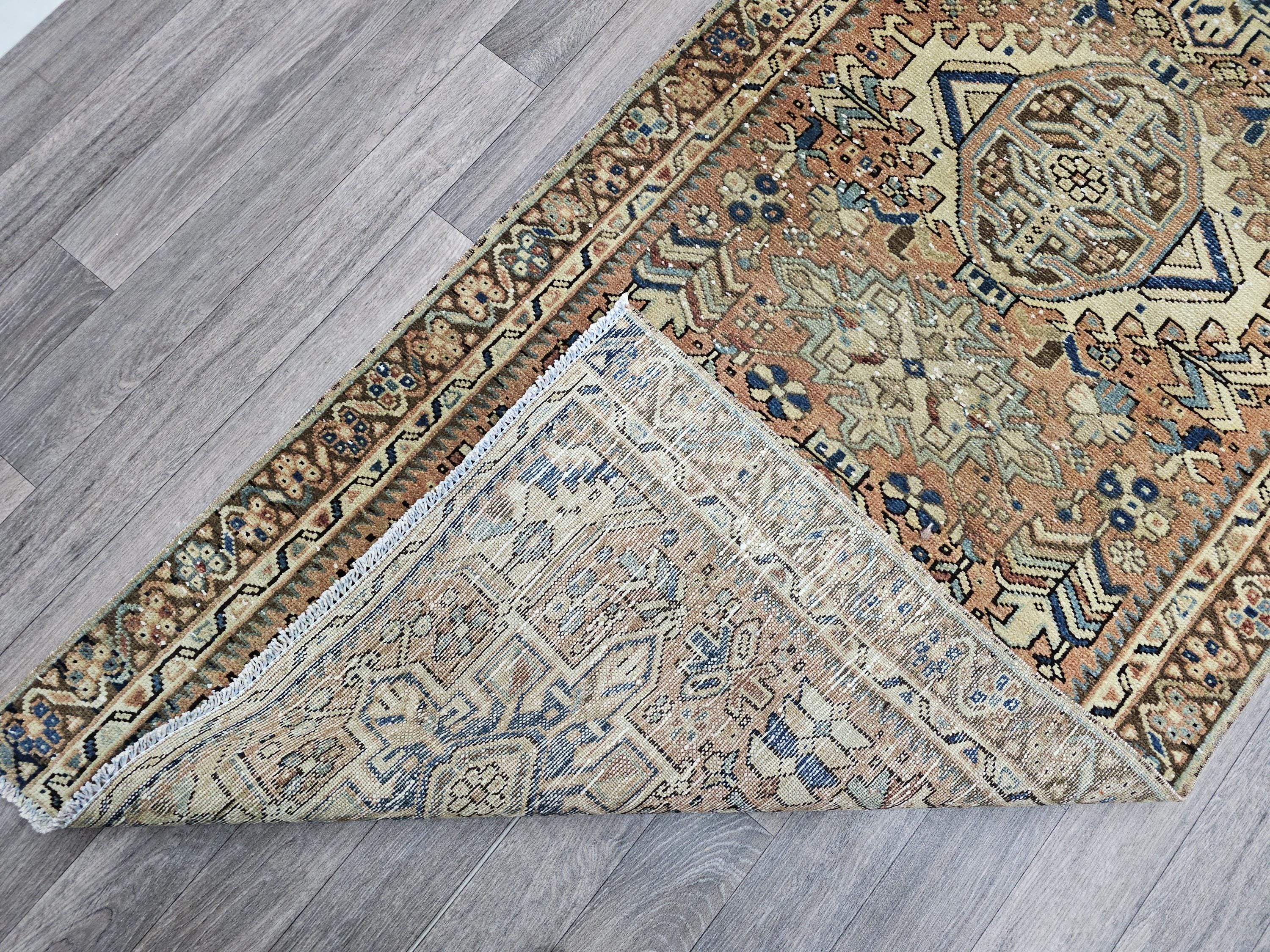 Hand Knotted Wool Runner Rug: 3x12 ft Vintage Persian Design