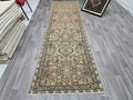 Vintage Persian Runner Rug: Hand-Knotted Wool, Geometric Hallway Aisle Rug (3.10x10.80 feet)