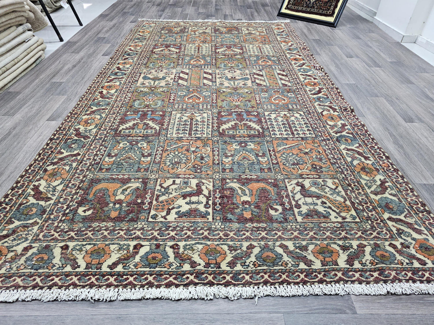 Hand Knotted Traditional Antique Rug Animal Design 5x10