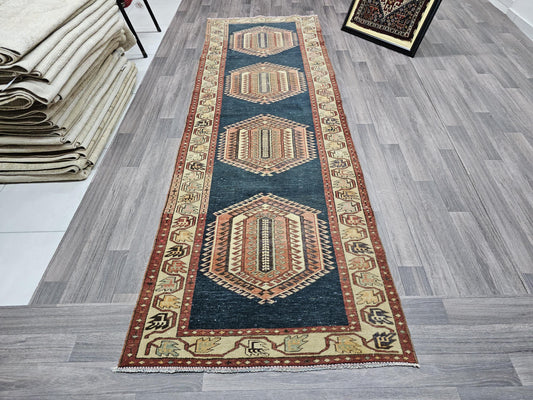 Handwoven Geometric Turkish Runner Rug