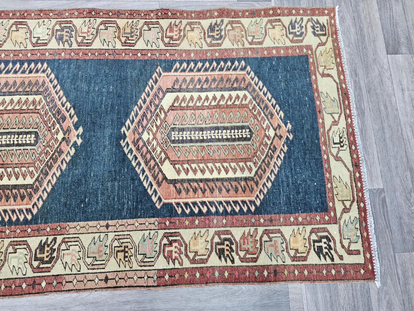 Handwoven Geometric Turkish Runner Rug