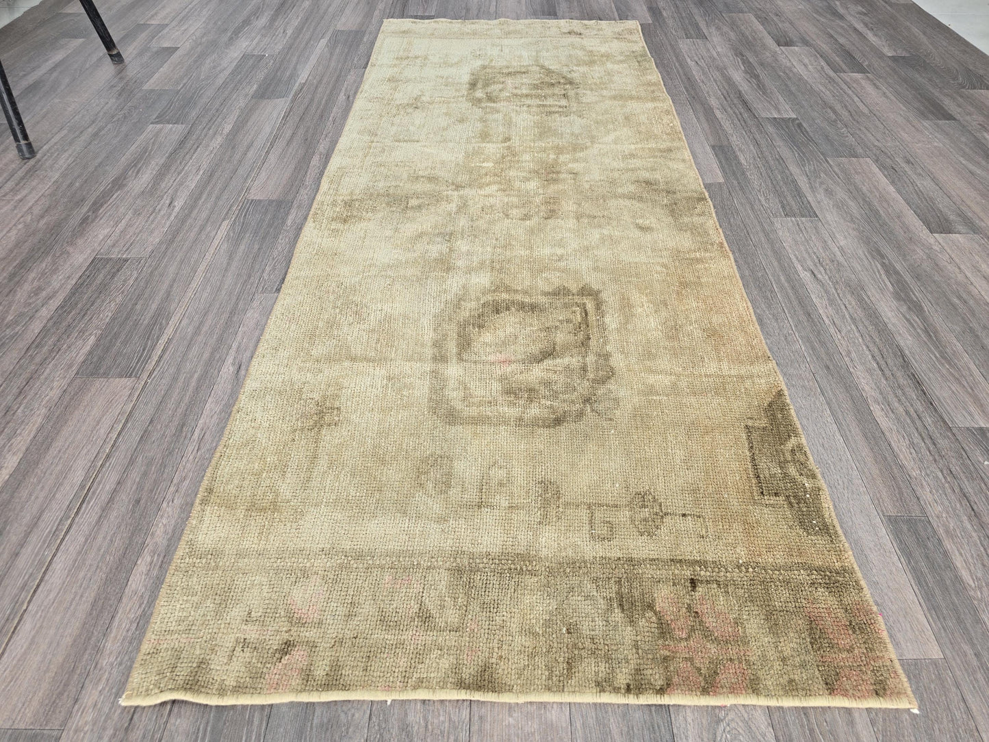 Vintage Turkish Oushak Runner Rug, 2.6' x 6.7', Neutral Tones