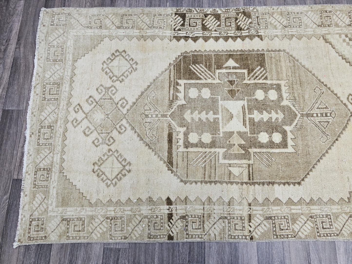 Wide Oushak Runner 3.5x13.20 feet Hand Knotted Wool Rug Runner Boho Style Earth Tone