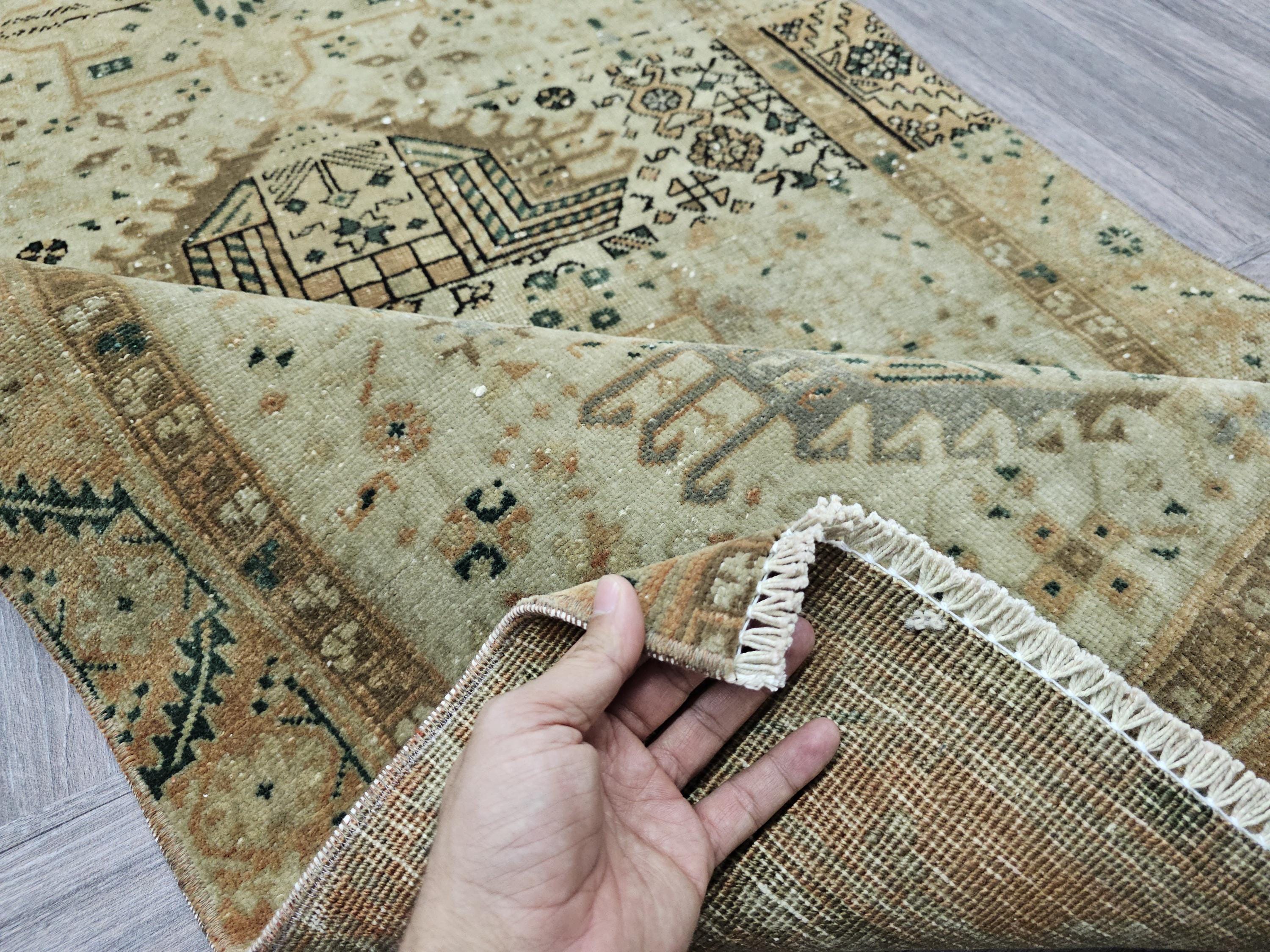 3x10 Wool Vintage Heriz Runner Hand Knotted Earth Tone Muted Colors