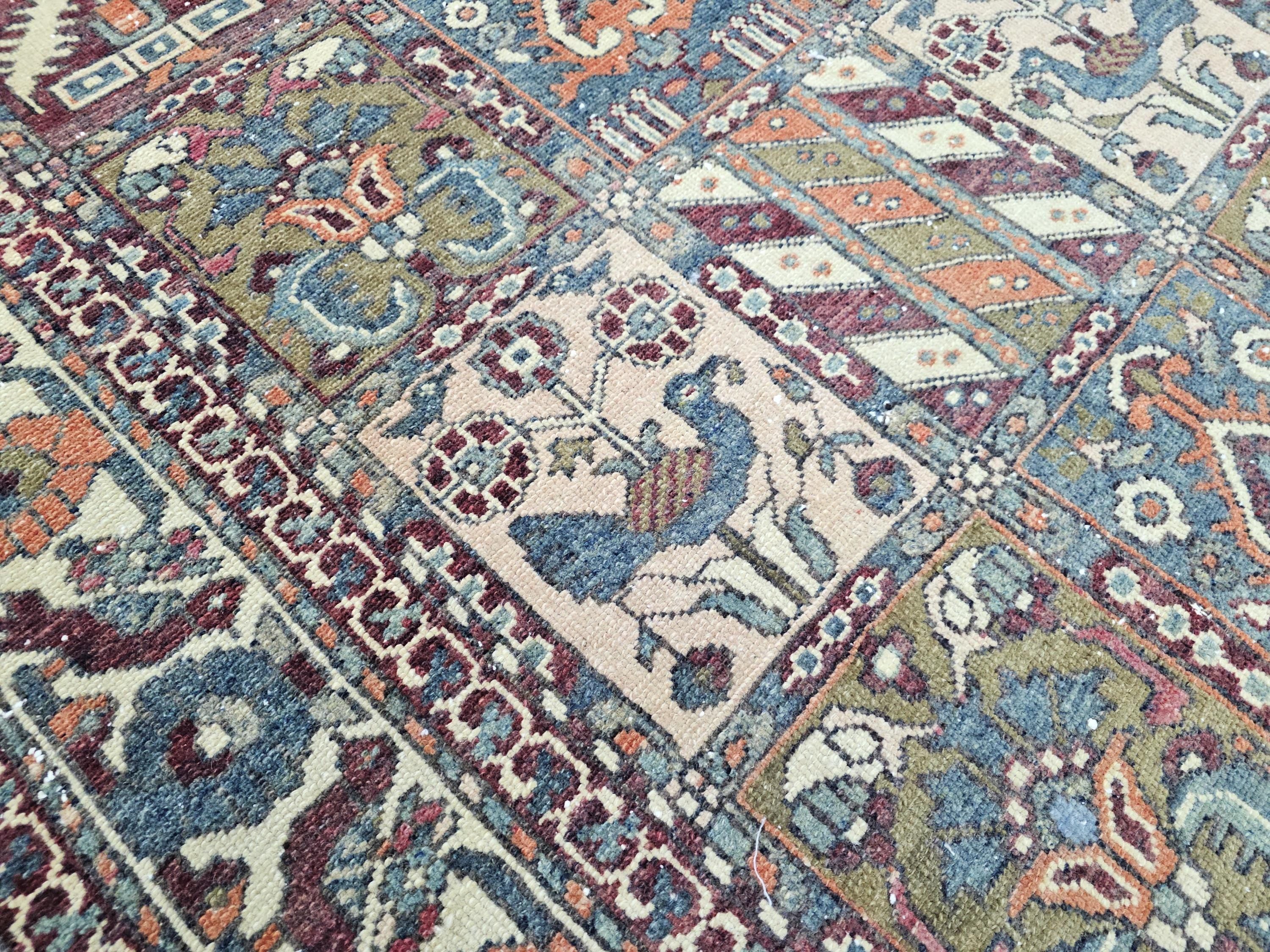 Hand Knotted Traditional Antique Rug Animal Design 5x10