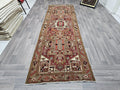 Hand Knotted Wool Runner: 3.5x11 Vintage Turkish Oushak Rug