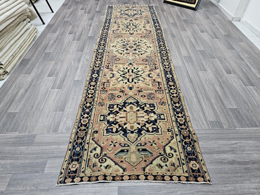 3.20x10.75 feet Classic Vintage Runner/ HandKnotted Wool Antique Runner/ Traditional Turkish Runner Rug/ Entryway Rug