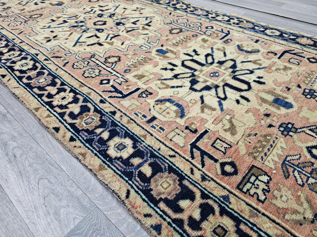 Hand-Knotted Wool Runner Rug: Vintage Turkish Entryway Rug (3.20x10.75 feet)