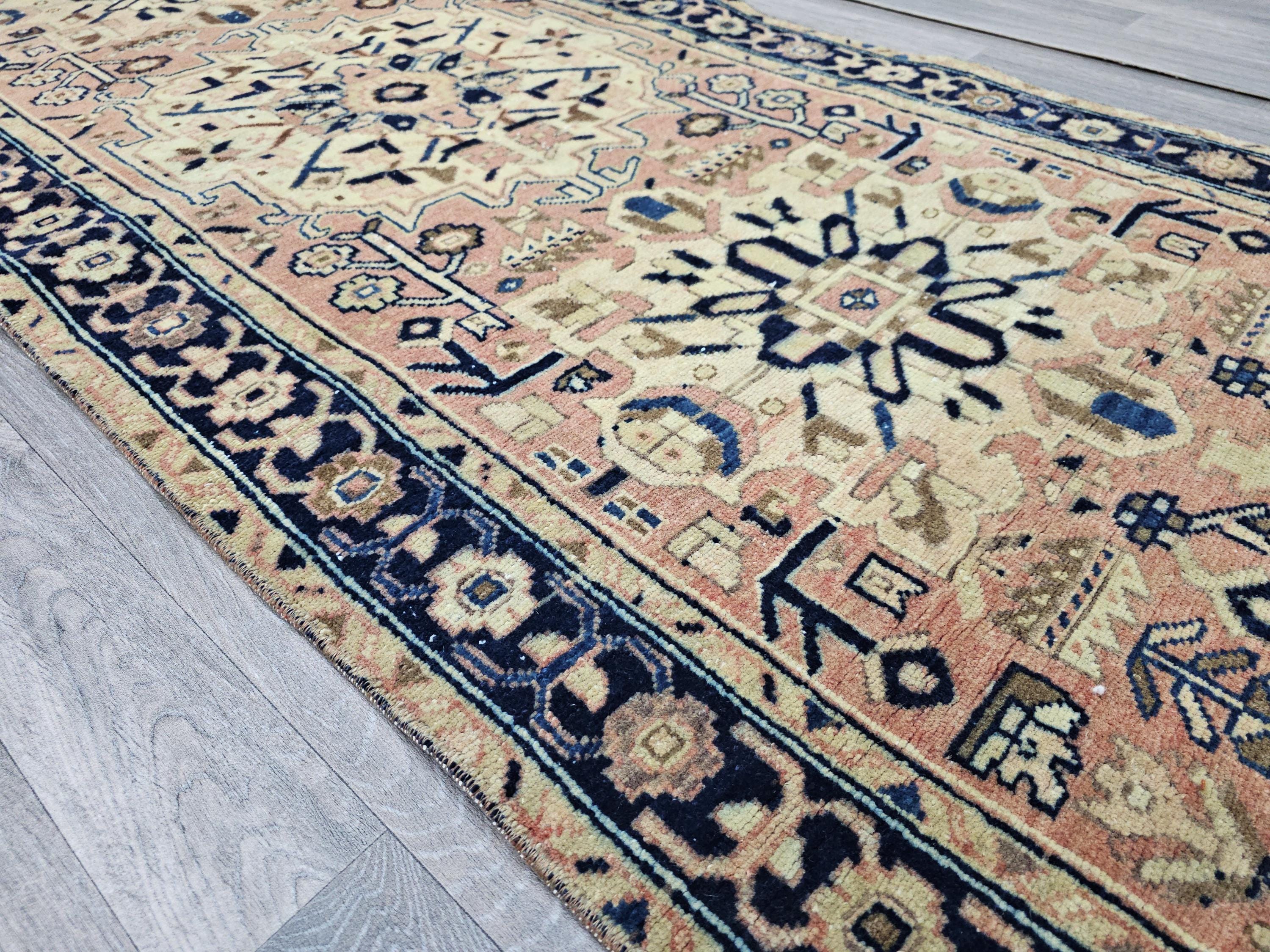 Hand-Knotted Wool Runner Rug: Vintage Turkish Entryway Rug (3.20x10.75 feet)
