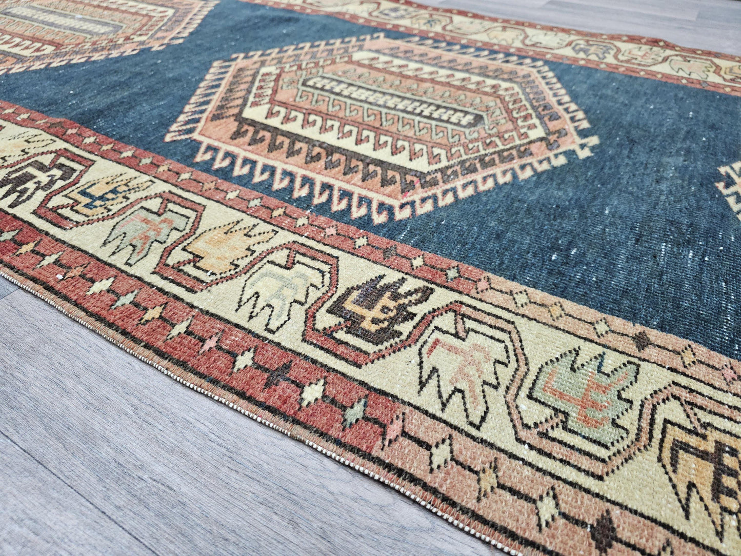 Handwoven Geometric Turkish Runner Rug