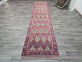 Hand Knotted Herki Runner Rug: Vintage Turkish Hallway Rug