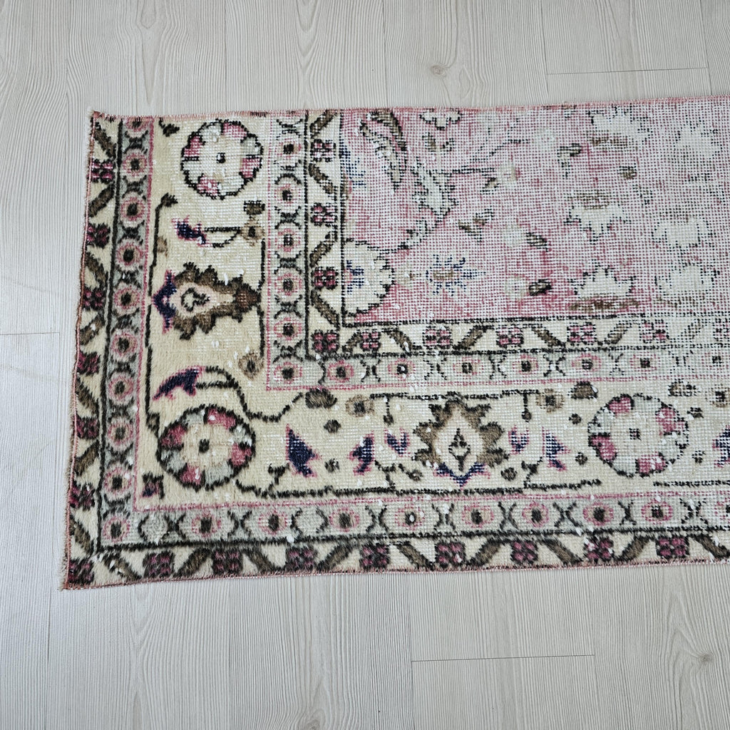 Vintage Turkish Runner Rug: Hand-Knotted Wool Boho Hallway Rug (2x9 Feet)