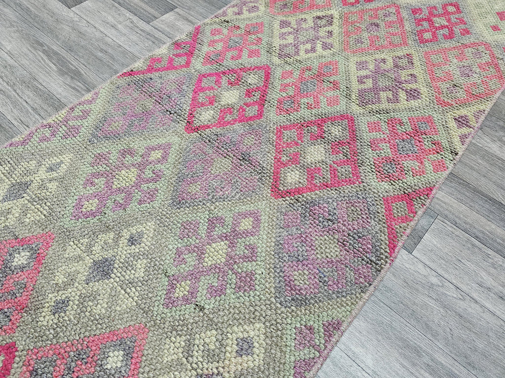 Vintage Turkish Runner Rug: Handwoven Oriental Hallway Rug (2.25x13.70 feet)
