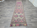 Vintage Herki Runner Rug: Hand-Knotted Turkish Wool Hallway Rug (2.7 X 13.45 ft)