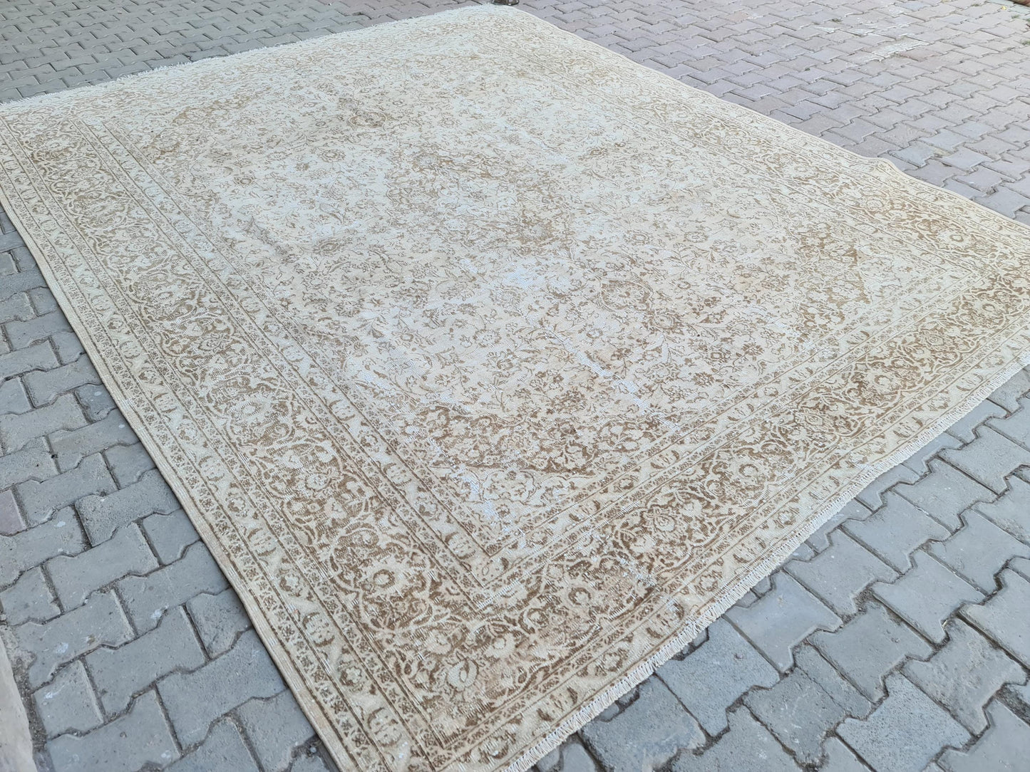 10x12 Hand Knotted Vintage Turkish Rug - Oversized Oushak Rug - Wool Antique Carpet //9.70 x 12.30 feet