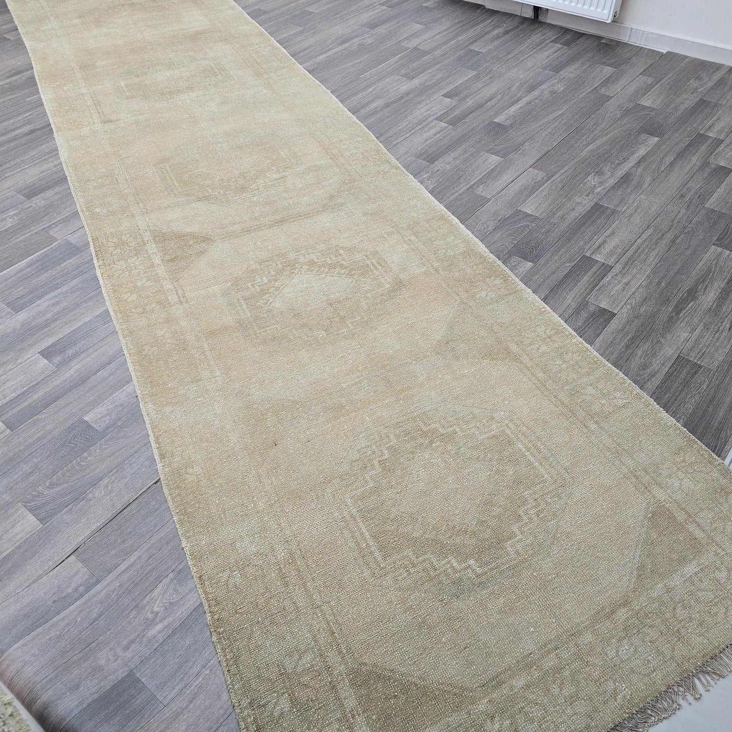 4x18 feet Extra Long Neutral Turkish Runner Rug - Very Long Oushak Runner - Long Hallway Runner - Wide and Long Vintage Runner Rug