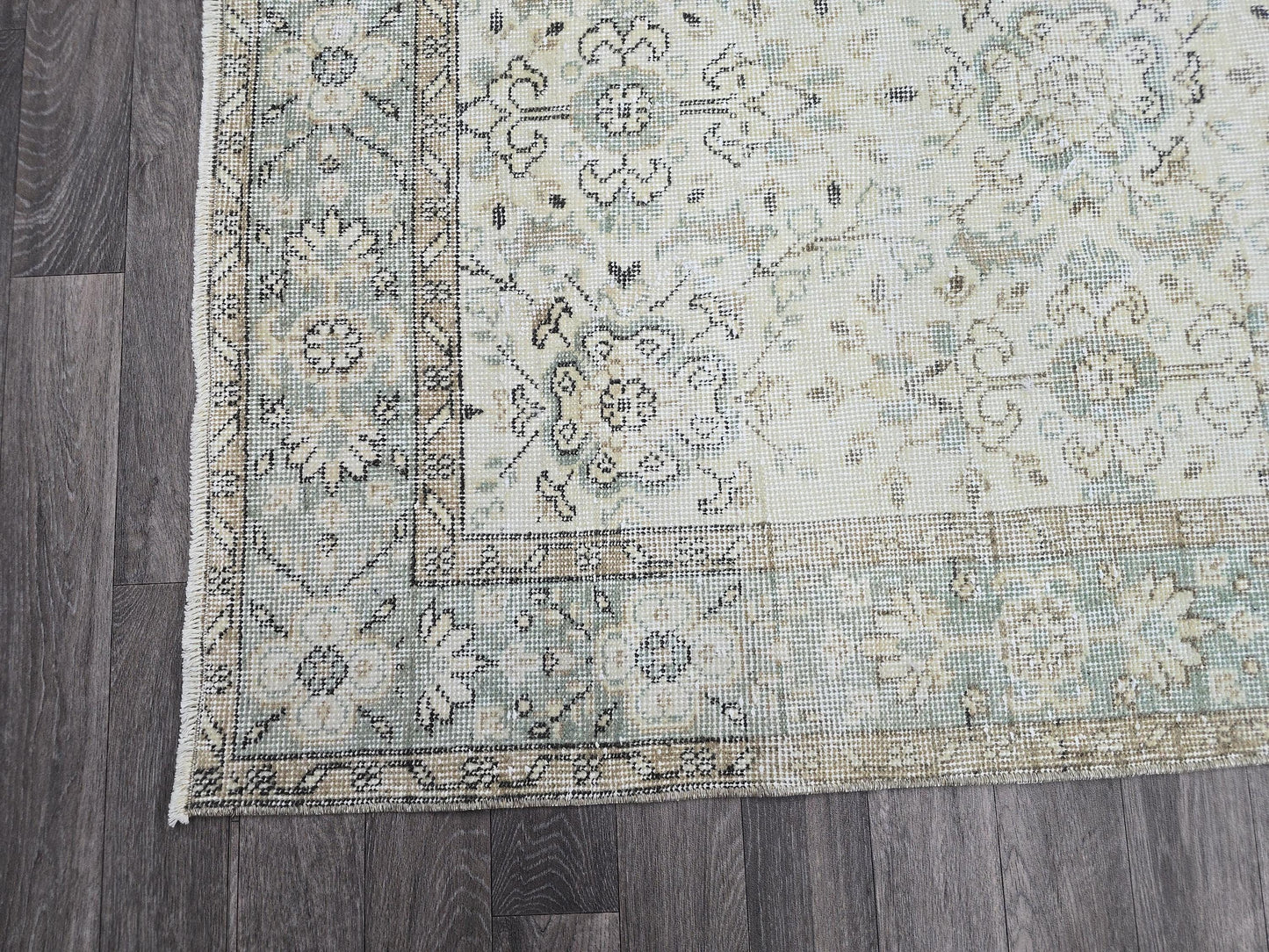 Neutral Turkish Rug - 5.60x9.5 feet - Hand Knotted Wool Area Rug Room Size - Oushak Rug Anatolian