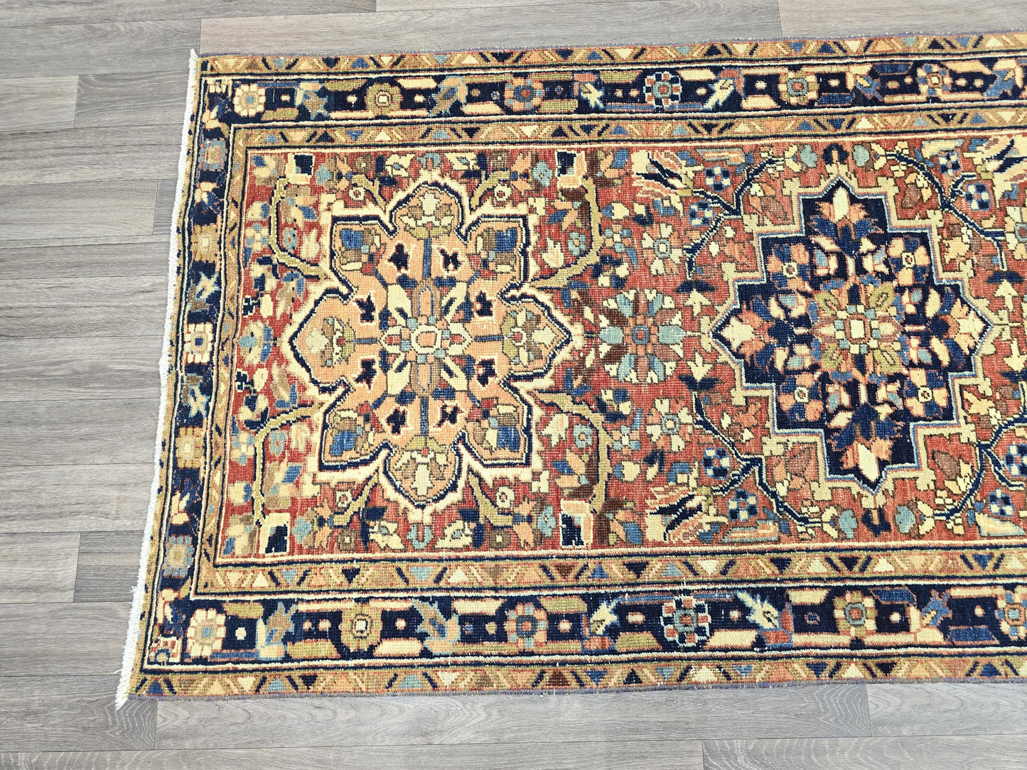 Vintage Runner - 3.35x11.30 feet - Hand Knotted Oriental Turkish Rug Runner for Hallway and Kitchen - Authentic Persian Runner