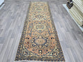 Hand Knotted Vintage Runner (3.40x10 ft): Traditional Pastel Hallway Rug