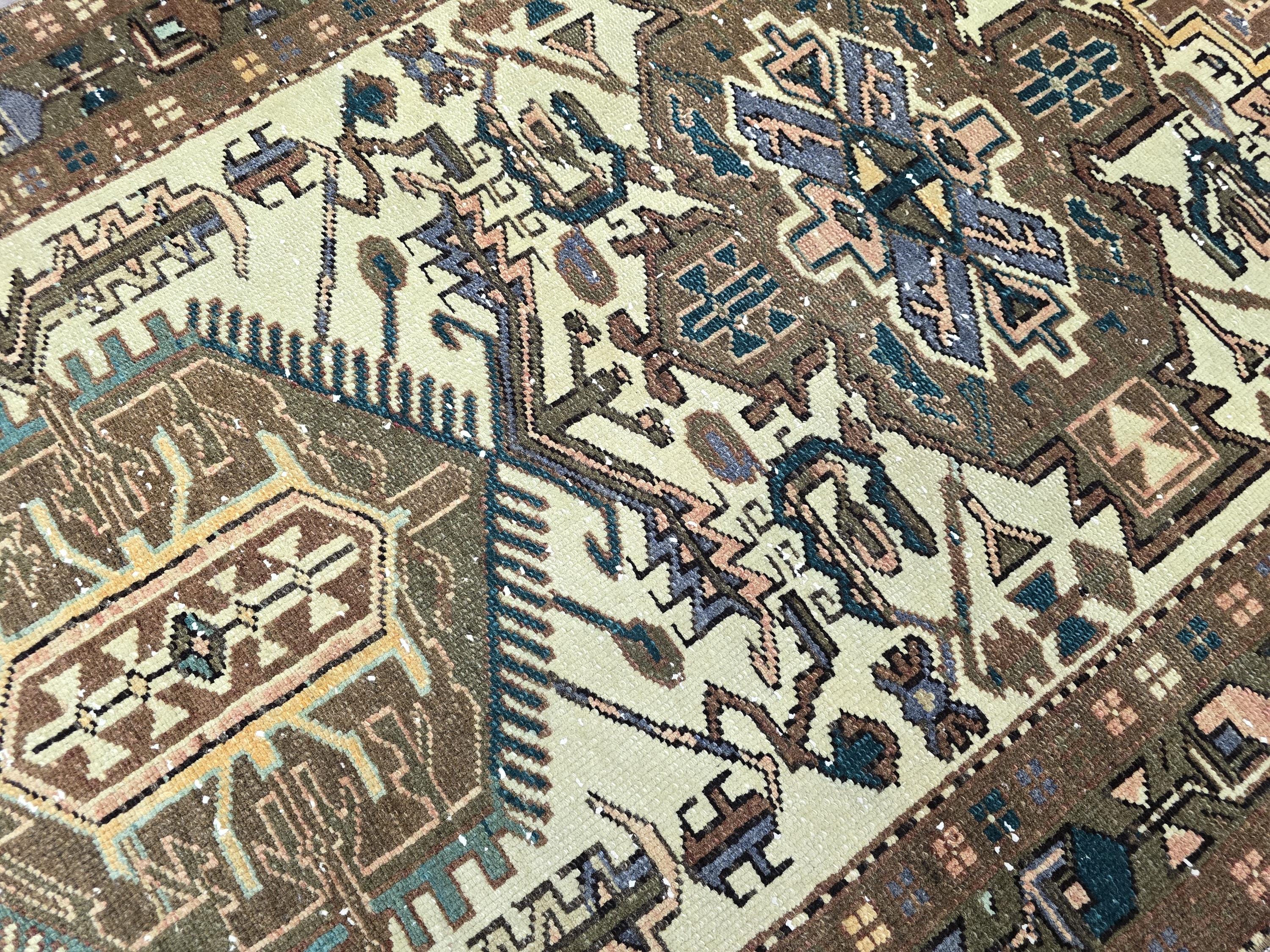 Handmade Wool Oushak Runner Rug: Vintage Turkish Hallway Carpet (4x10)