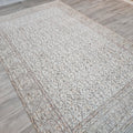 Neutral Vintage Turkish Oushak Rug: Hand-Knotted Wool, 6.2x10 ft