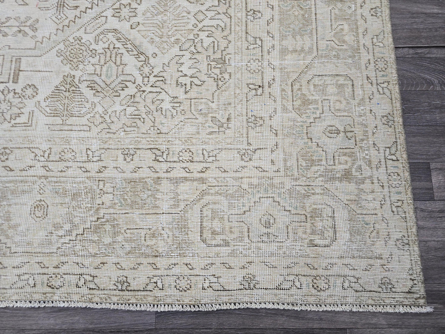 10x13 Oversize Vintage Neutral Area Rug Handmade Oushak Carpet Beige/Tan Brown Livingroom Rug // 9.70x12.60 feet