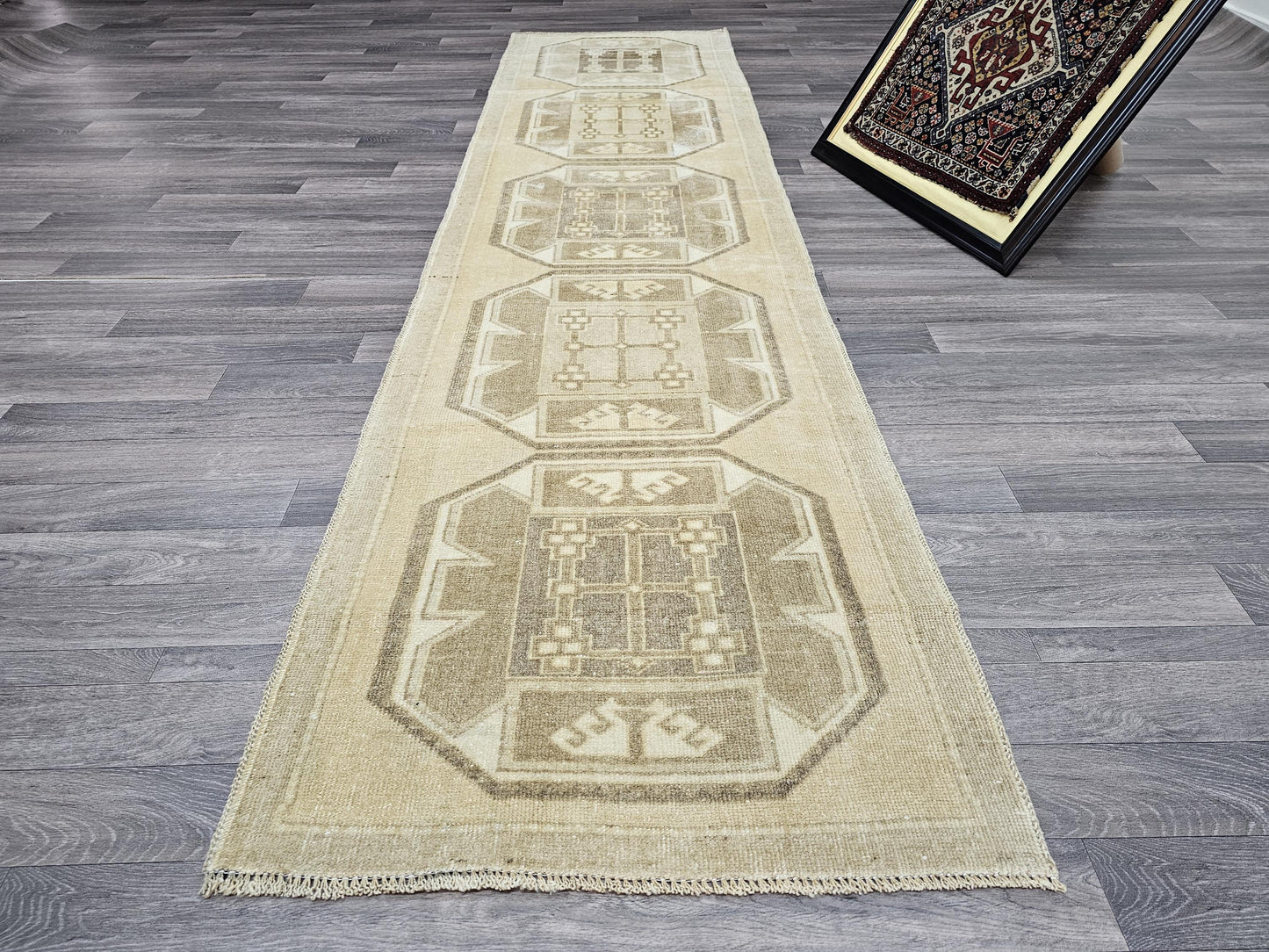 2.5x10 Narrow Neutral Vintage Turkish Runner