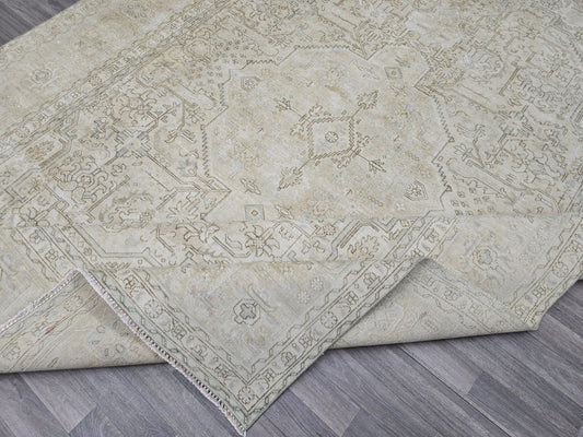 Reserved- Neutral Area Rug/ Oversized Vintage Carpet/ Extra Large Natural Wool Rug For Livingroom/ Muted Turkish Oushak Rug/9.30x12 feet