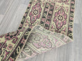 2x5 Short Vintage Anatolian Wool Runner Rug: Hand knotted Tribal Runner rug (2x5 ft)