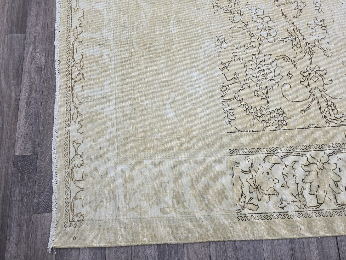 11x11 feet Square Area RUG/ Neutral Vintage Rug / Square Turkish Rug Oversize/ Beige/Cream Oushak Rug/ Wool Area Rug