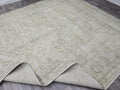 9x12 Vintage Oushak Rug: Neutral Turkish Wool Carpet