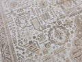 10x12 Vintage Handwoven Wool Rug: Neutral Beige Anatolian Heriz Style, 9'6" x 12'1"