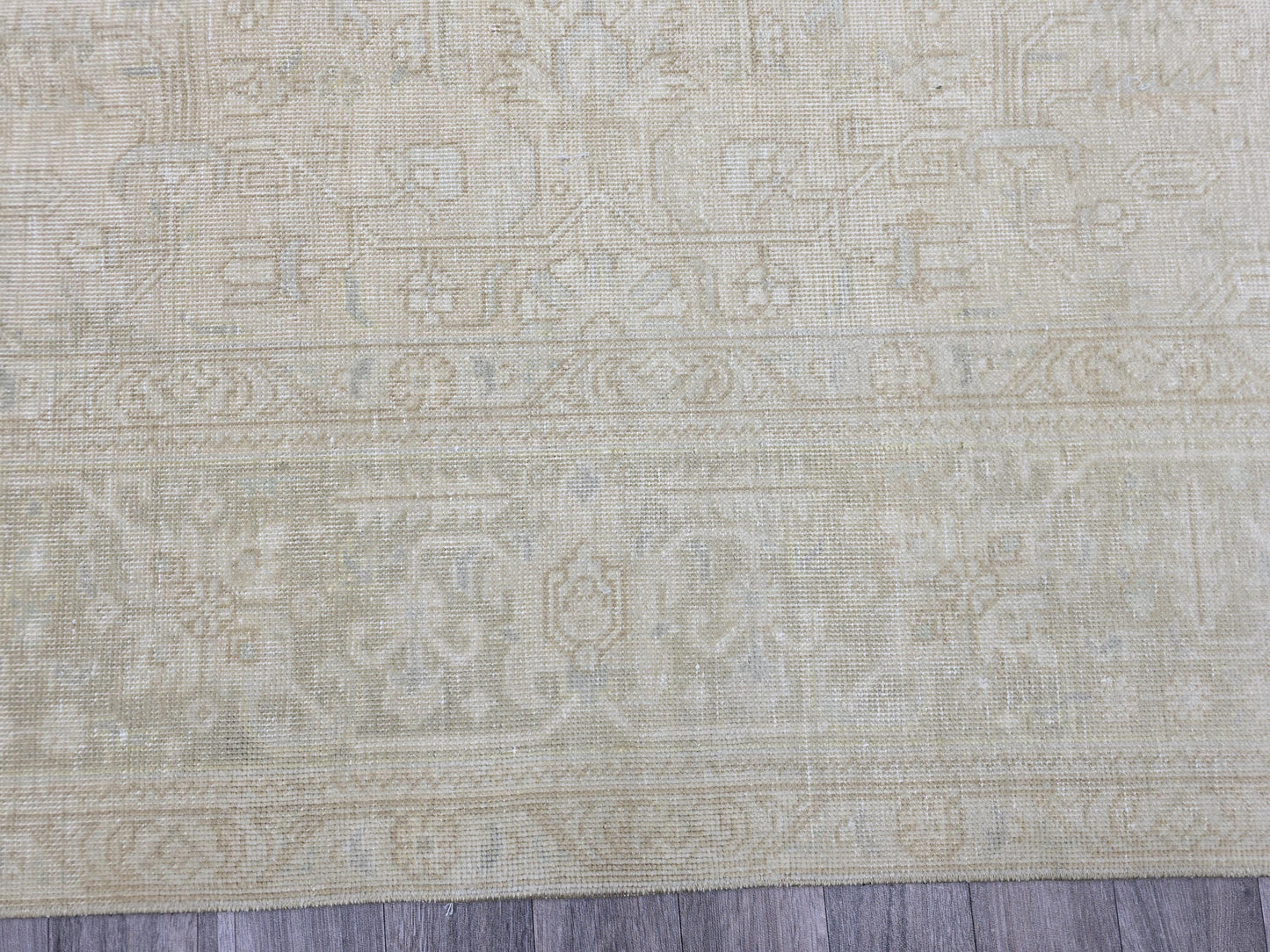 8x11 Neutral Vintage Turkish Rug | Handwoven Oushak Area Rug | Beige Cream Distressed Oriental Carpet | Large Living Room Rug