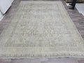 Extra Large Hand-Knotted Wool Rug: 9.5x12.6 ft Distressed Turkish Oriental Carpet
