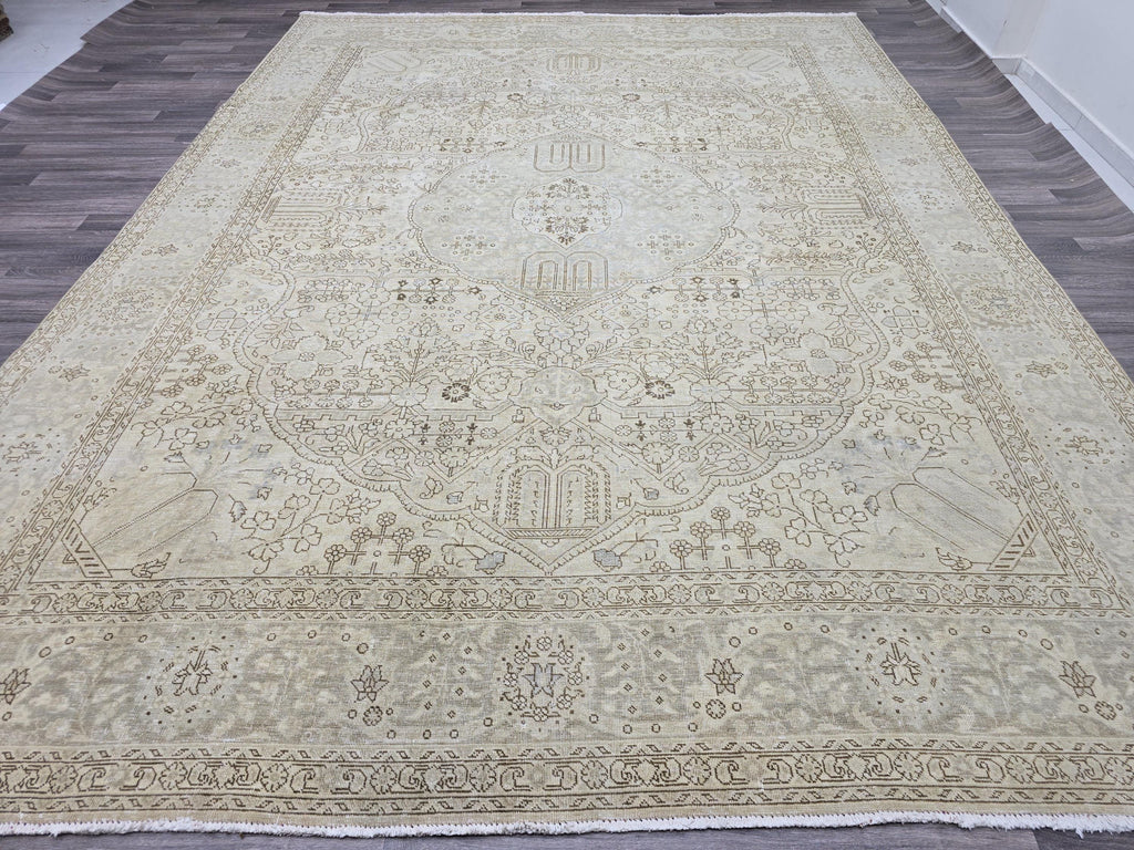 9x12 Faded Vintage Turkish Oushak Area Rug /9.30x12.25 feet