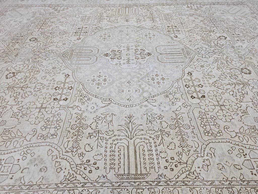 9x12 Faded Vintage Turkish Oushak Area Rug /9.30x12.25 feet