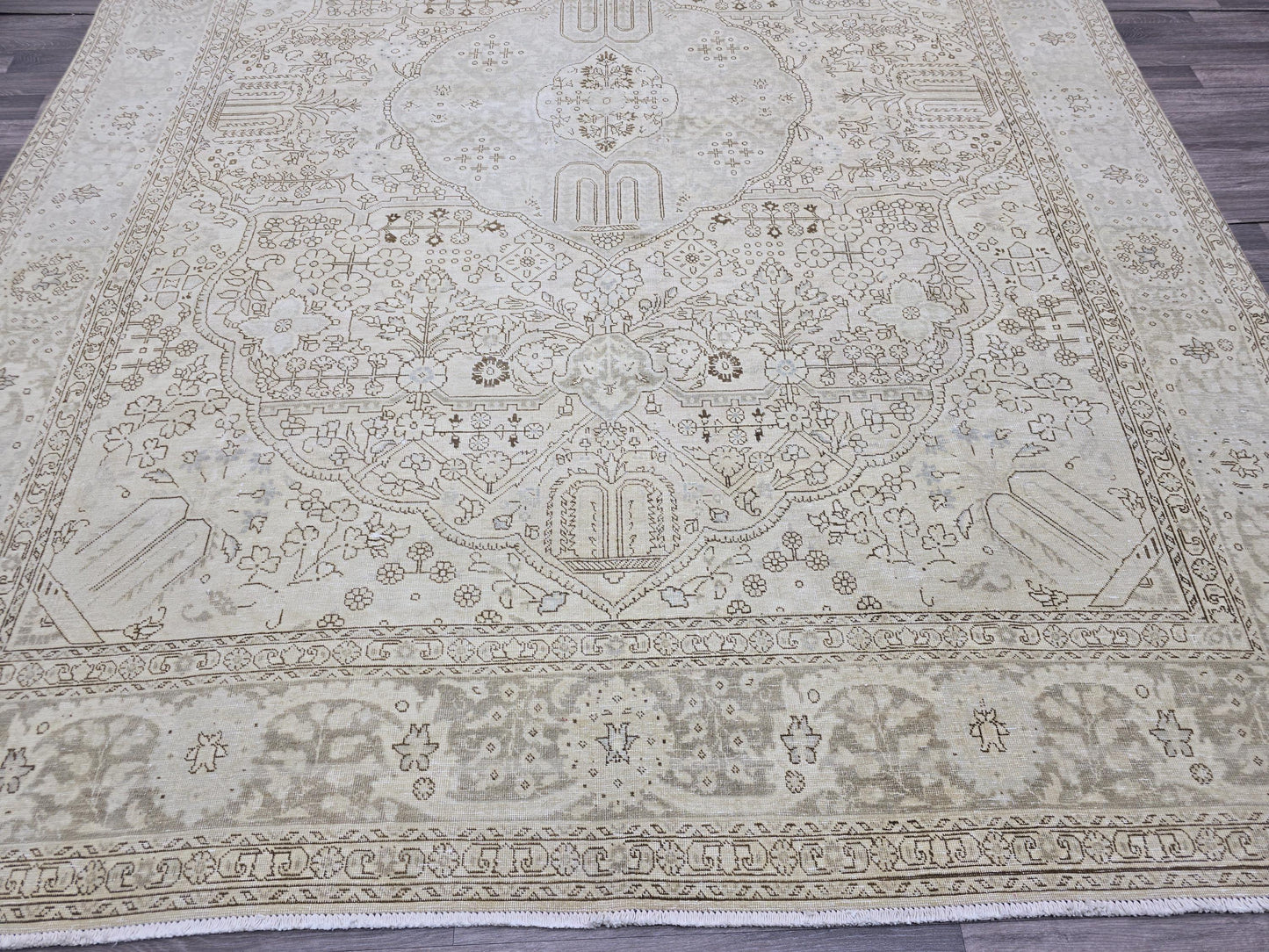 9x12 Faded Vintage Turkish Oushak Area Rug /9.30x12.25 feet