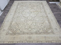 10x12 Oushak Area Rug Hand Knotted Wool Turkish Area Rug Geometric Design Authentic
