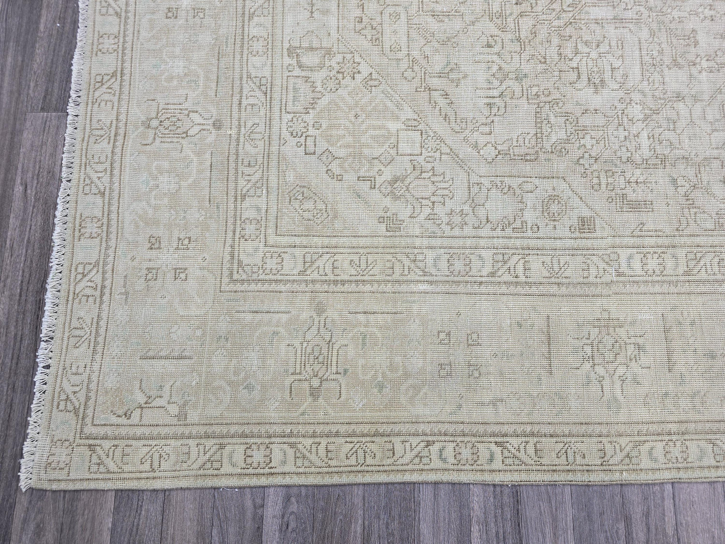 9x12 Hand Knotted Wool Vintage  Turkish Rug - Oushak Rug 9x12 - Neutral Area Rug - Beige Heriz rug //9.25x12.35 feet