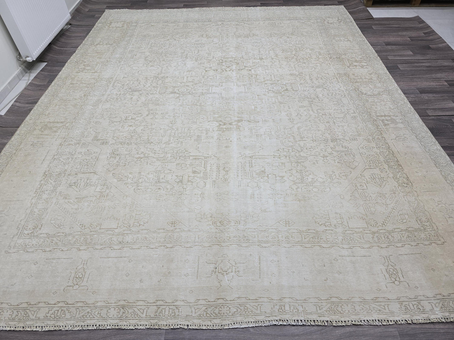 Vintage Neutral Hand-Woven Area Rug - 10' x 12'3"