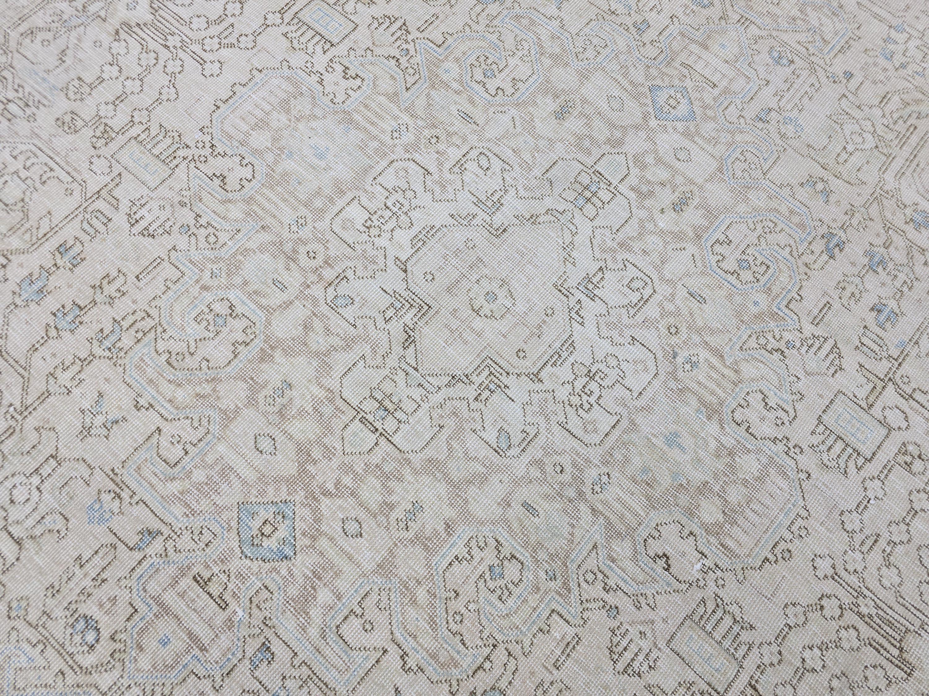 Turkish 9x12 Rug: Hand Knotted Wool Oushak Area Rug, Neutral Area Rug, Muted Rug for Livingroom and bedroom, 9.3x12 feet