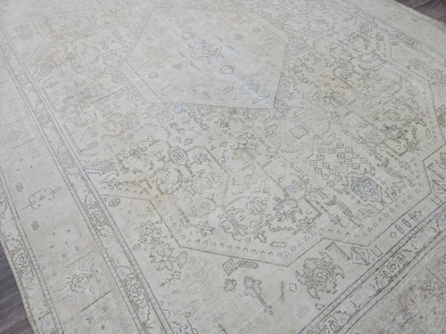10x13 Neutral Vintage Turkish Area rug Handmade // 9.65x12.60 feet