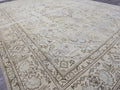 Vintage Oushak Rug: Large Neutral Beige Turkish Area Rug (9'7" x 12'5")