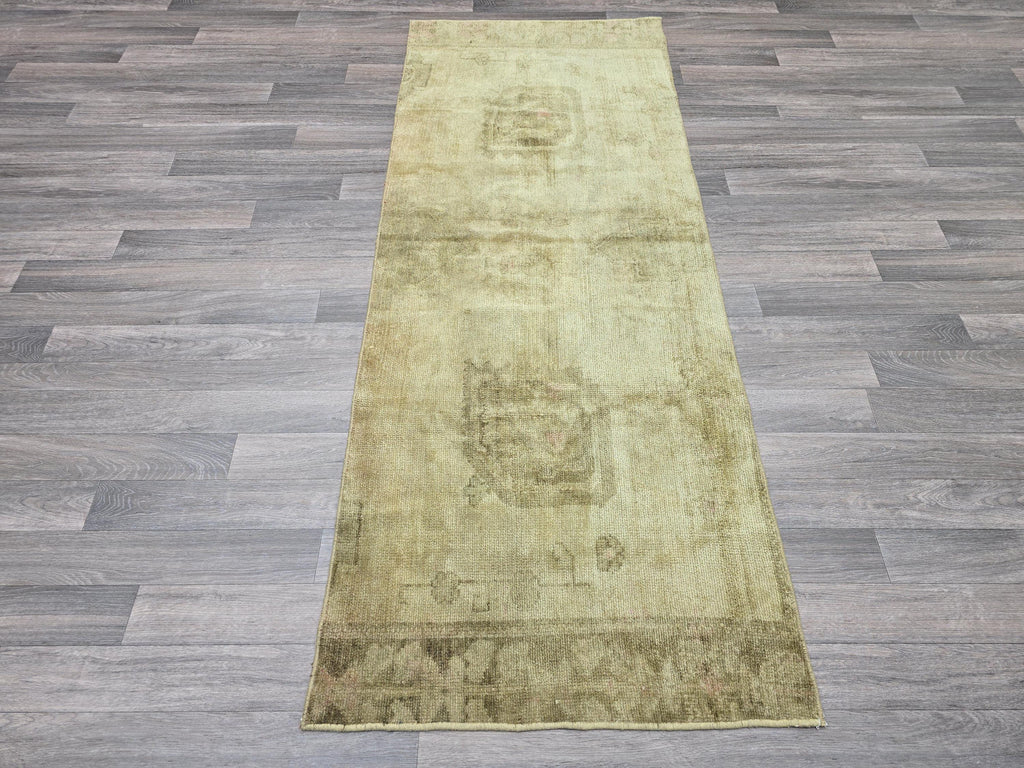 3x7 Neutral Vintage Oushak Runner //2.6x6.70 feet