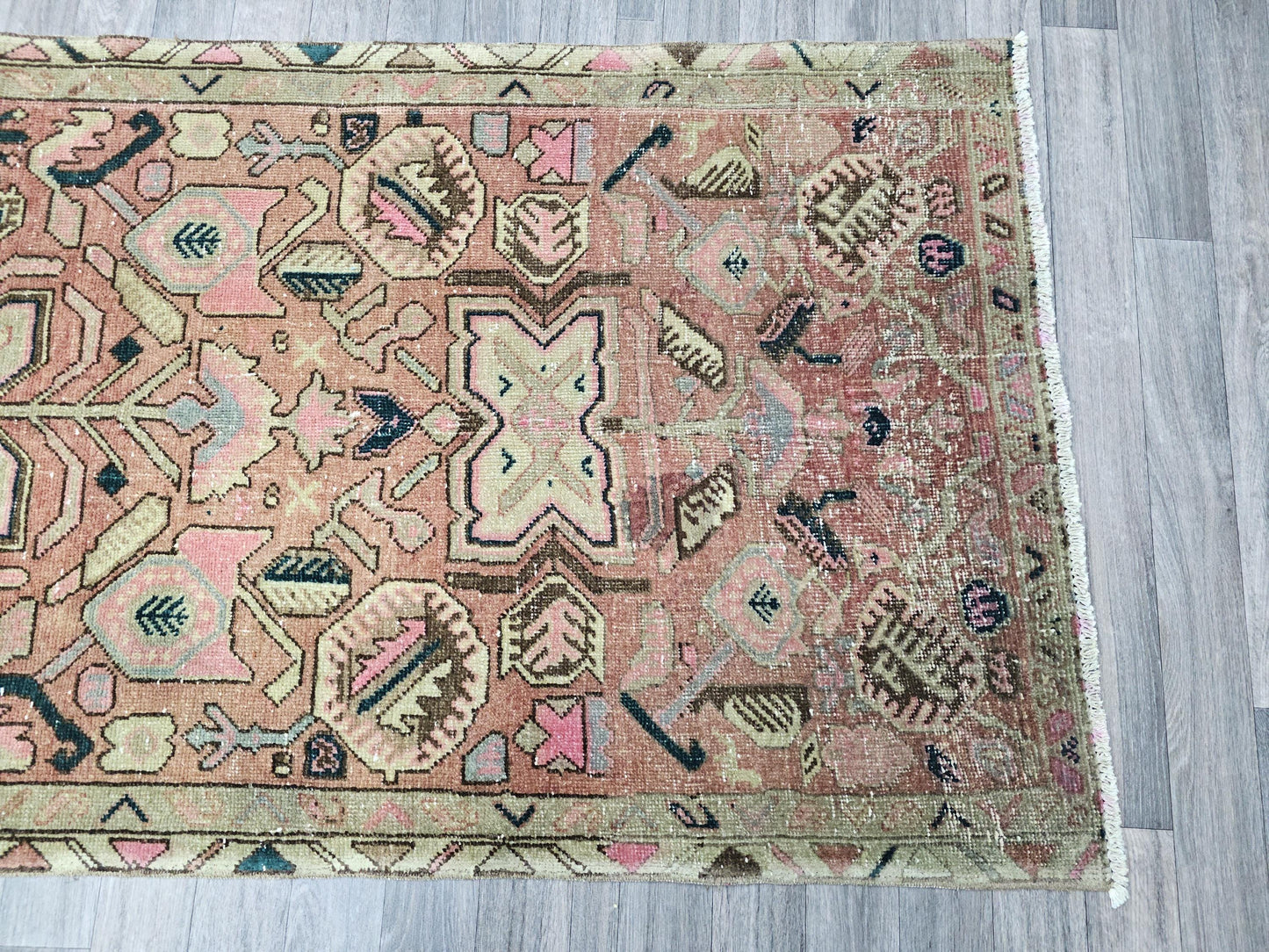 Vintage Runner / 3.30x12.15 feet / Hand Knotted Wool High Quality Antique Runner - Vintage Runner for Wide Hallway and Kitchen circa 1950's