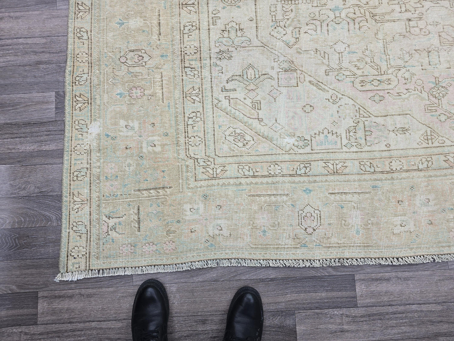 Classic Vintage Neutral Turkish Area Rug //9.60x11.75 feet