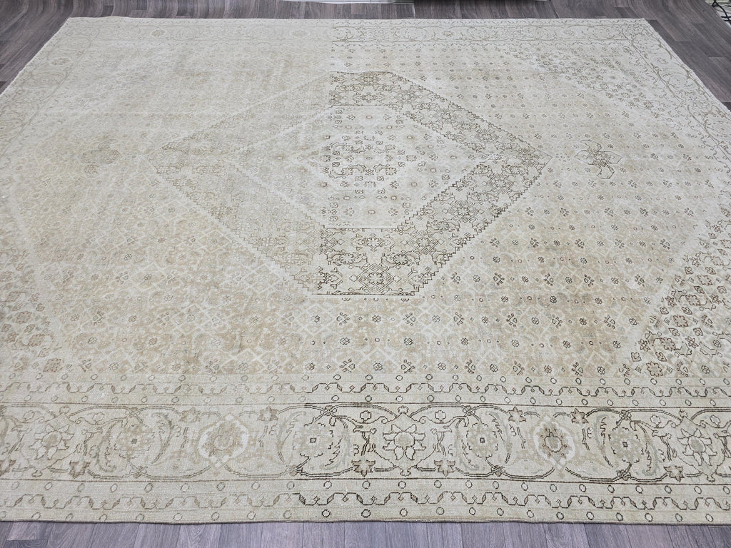 Hand Knotted Vintage Turkish Oushak Rug (9.70 x 12 ft)