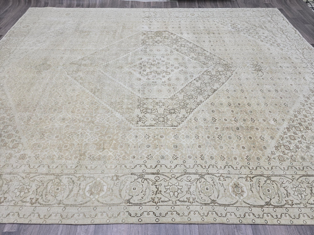Hand Knotted Vintage Turkish Oushak Rug (9.70 x 12 ft)